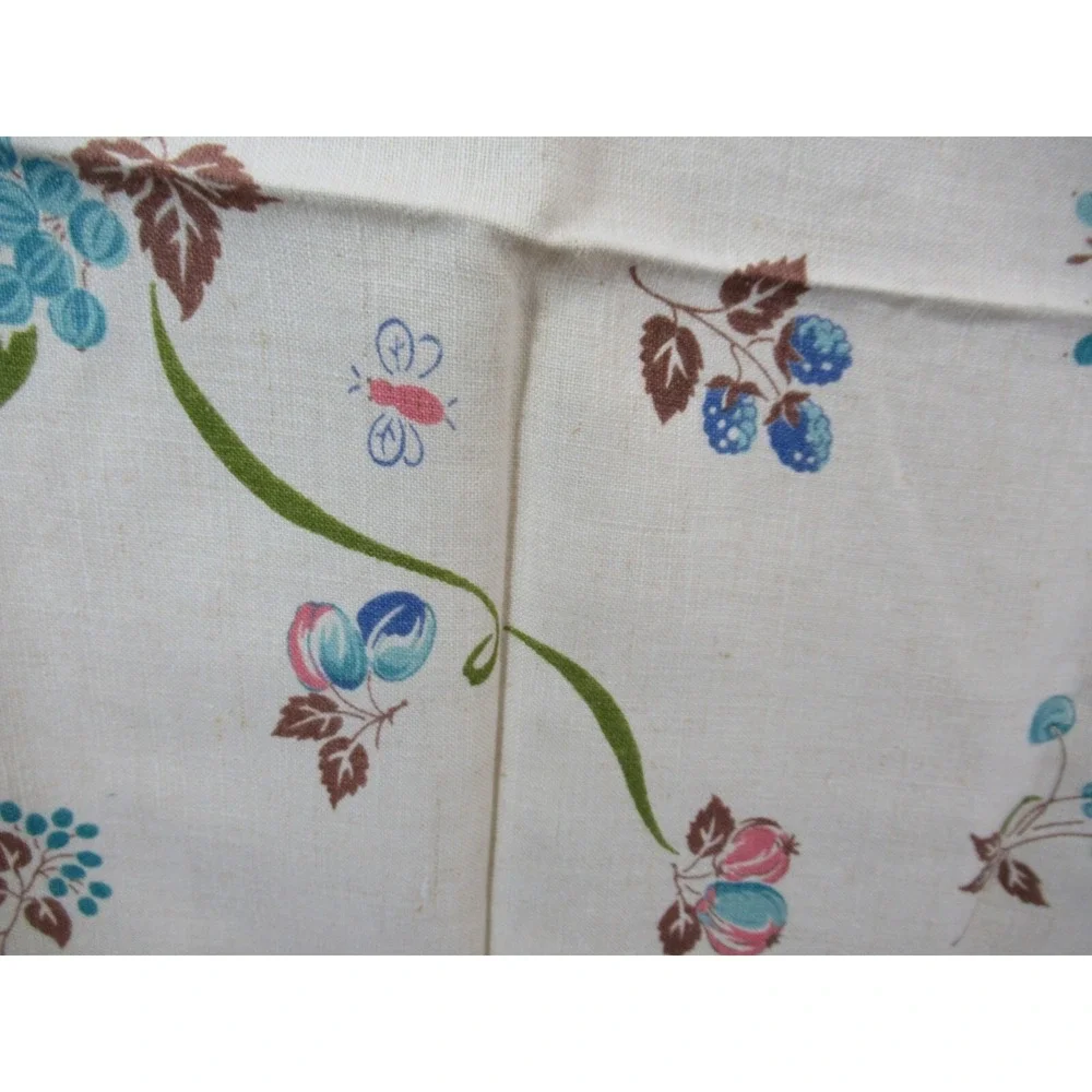 Vintage Fruit Print Cotton Blend Tablecloth 49